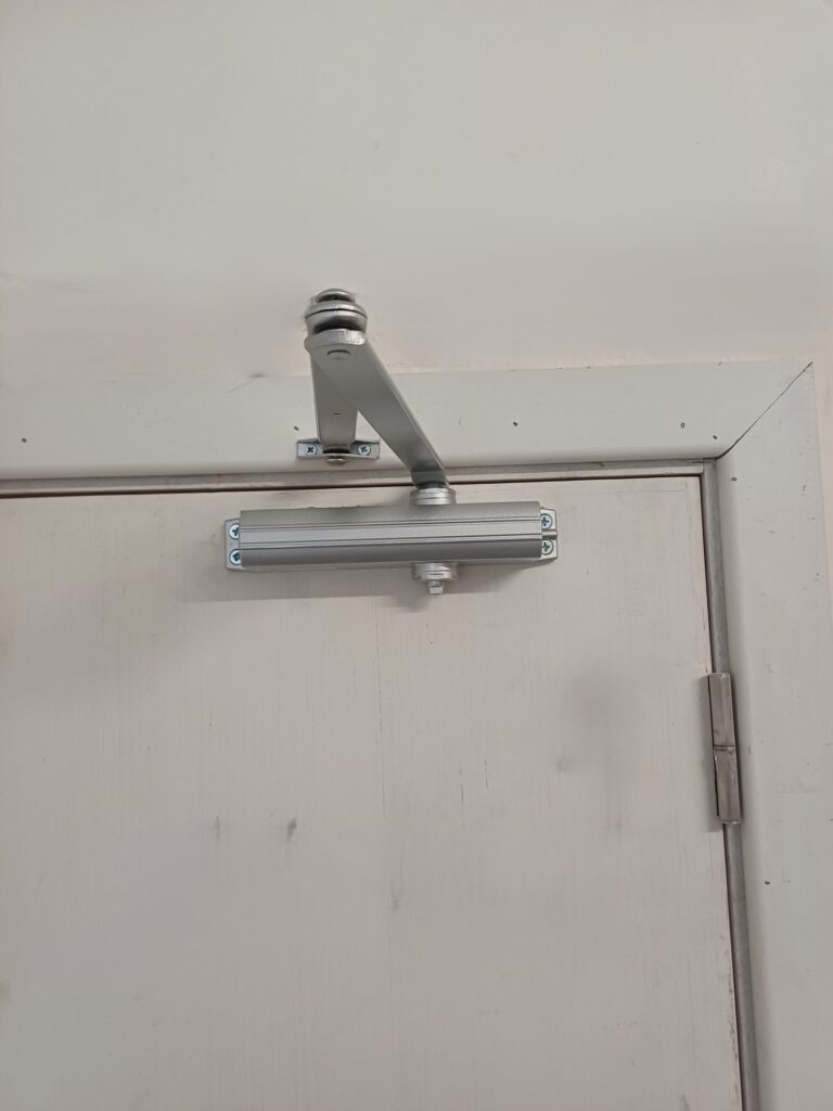Fire door closer body finished and connected