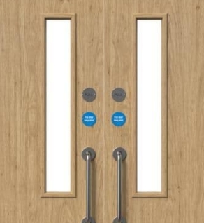 Fire-rated door glazing installation for inspection and fault finding