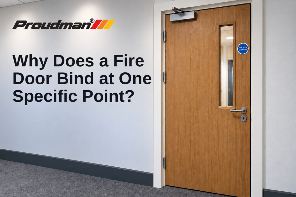 Fire door binding at one specific point