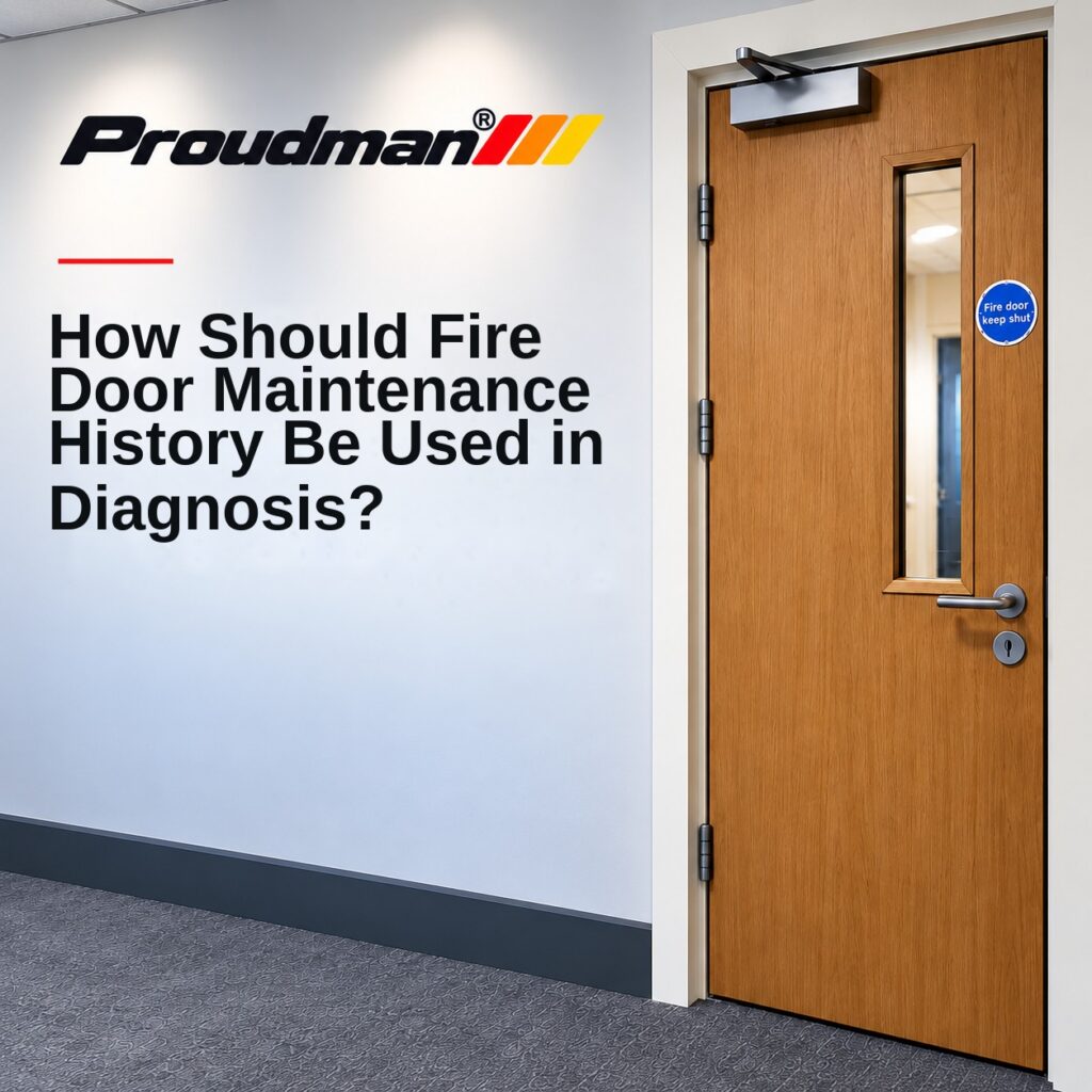 Using fire door maintenance history in diagnosis