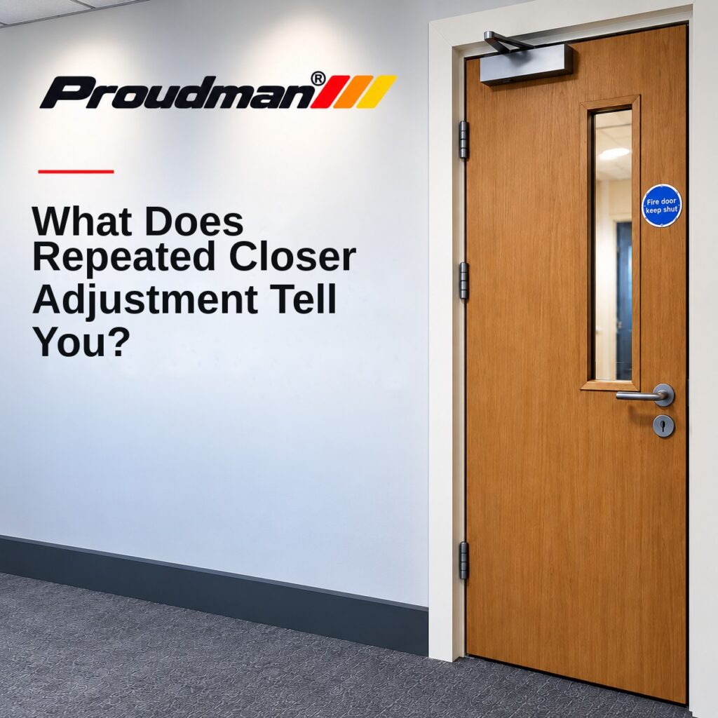 What repeated fire door closer adjustment can reveal