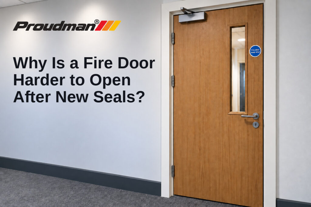 Fire door harder to open after new intumescent seals