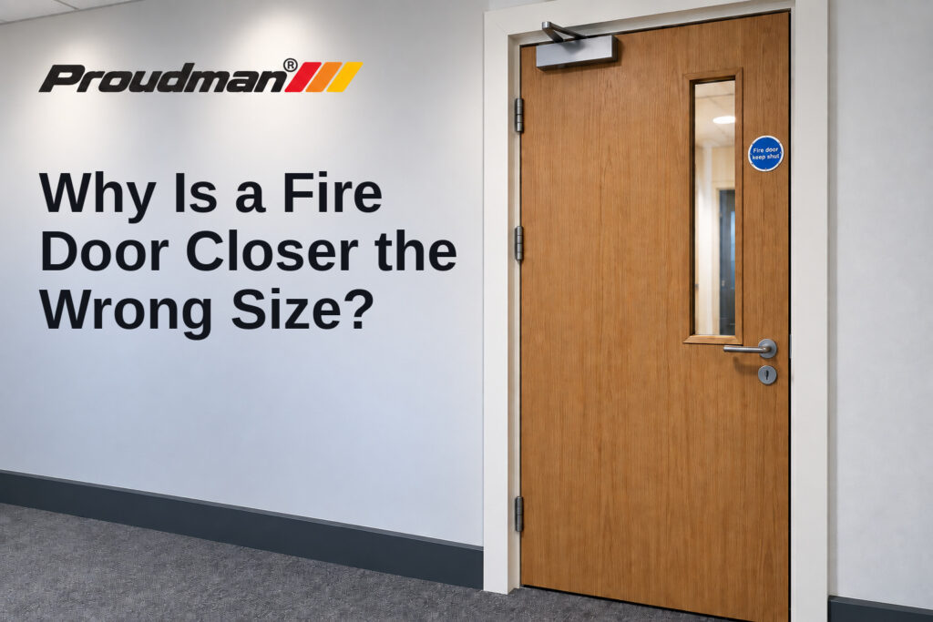 Incorrectly sized fire door closer