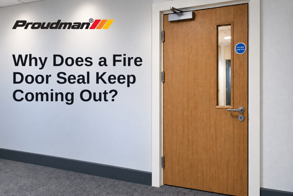 Fire door seal coming out of its groove