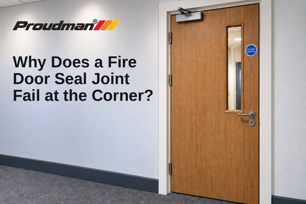 Fire door seal joint failing at the corner