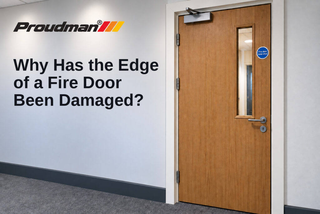 Fire door edge damaged