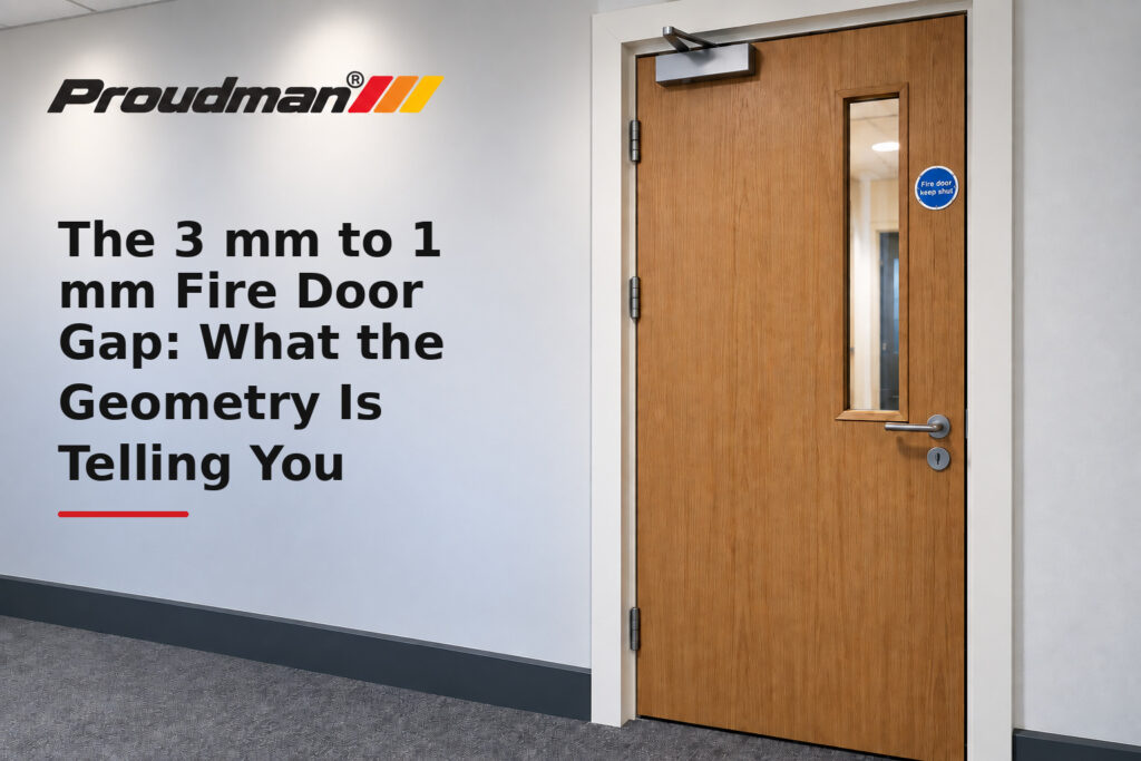 The 3 mm to 1 mm Fire Door Gap: What the Geometry Is Telling You - fire door guidance from Proudman Fire Systems