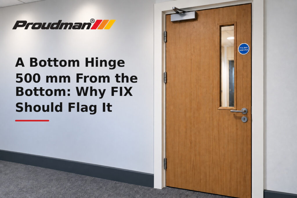 A Bottom Hinge 500 mm From the Bottom: Why FIX Should Flag It - fire door guidance from Proudman Fire Systems
