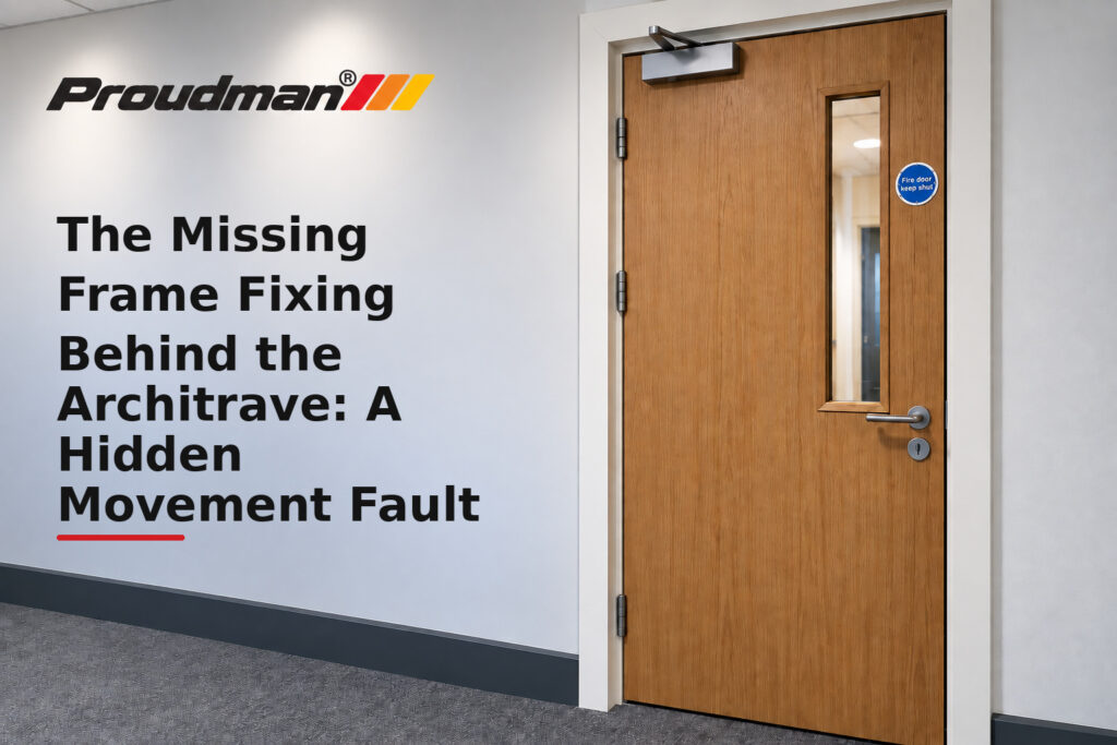 The Missing Frame Fixing Behind the Architrave: A Hidden Movement Fault - fire door guidance from Proudman Fire Systems