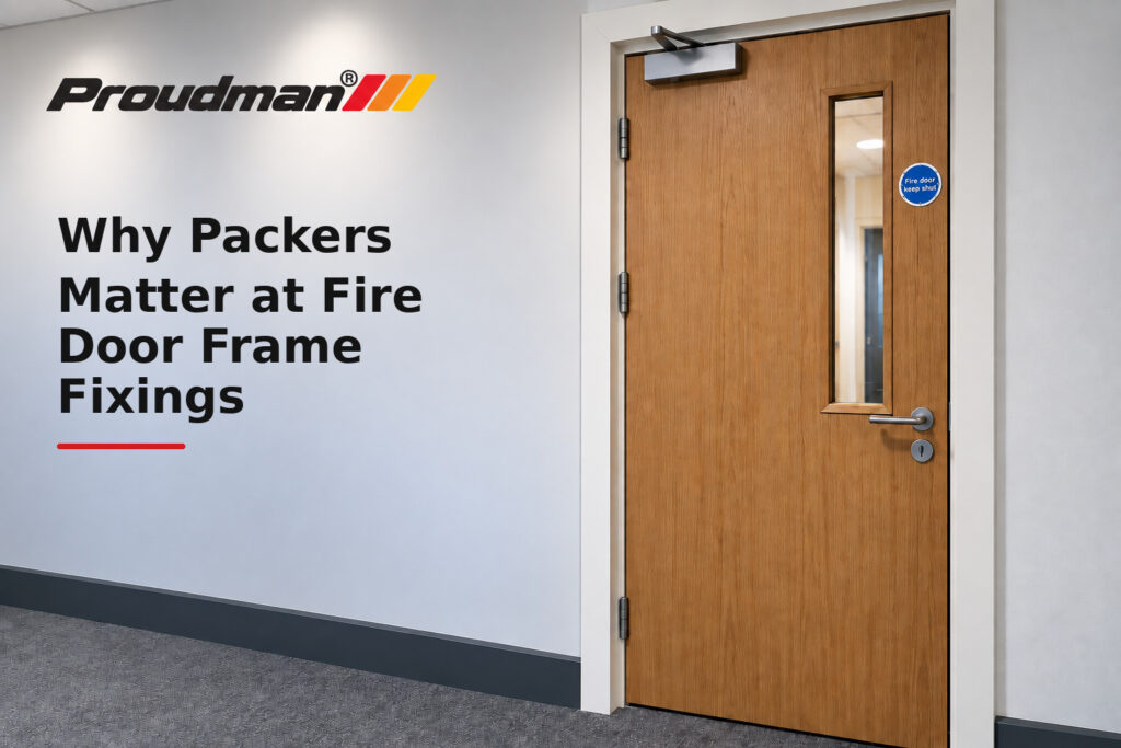 Why Packers Matter at Fire Door Frame Fixings - fire door guidance from Proudman Fire Systems