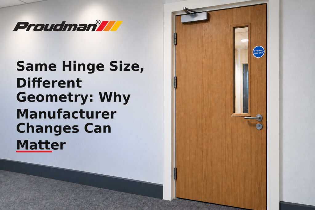 Same Hinge Size, Different Geometry: Why Manufacturer Changes Can Matter - fire door guidance from Proudman Fire Systems