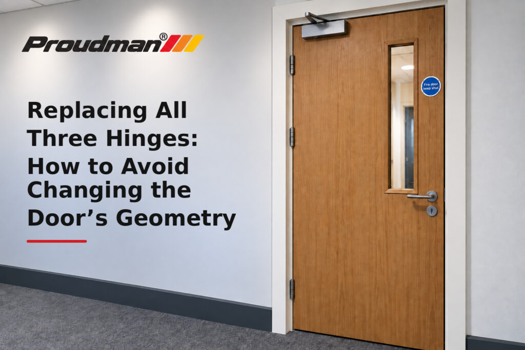 Replacing All Three Hinges: How to Avoid Changing the Door’s Geometry - fire door guidance from Proudman Fire Systems