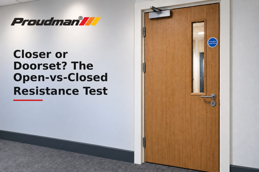 Closer or Doorset? The Open-vs-Closed Resistance Test - fire door guidance from Proudman Fire Systems