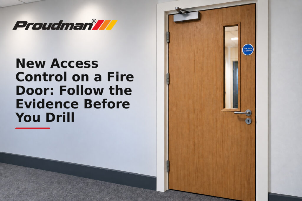 New Access Control on a Fire Door: Follow the Evidence Before You Drill - fire door guidance from Proudman Fire Systems